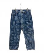 BlackEyePatchブラックアイパッチ）の古着「タトゥーデニムパンツ」｜インディゴ