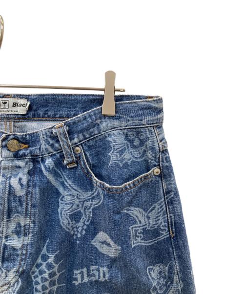 BlackEyePatch（ブラックアイパッチ）BlackEyePatch (ブラックアイパッチ) タトゥーデニムパンツ インディゴ サイズ:XLの古着・服飾アイテム
