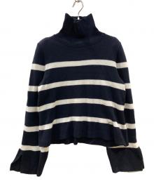 daisy lin for foxey（デイジーリン フォー フォクシー）の古着「Deauville High Neck ドーヴィルハイネックニット」｜ネイビー