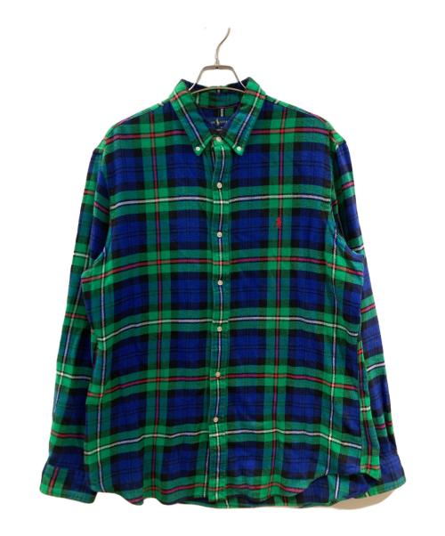POLO RALPH LAUREN（ポロ・ラルフローレン）POLO RALPH LAUREN (ポロ・ラルフローレン) ネルシャツ グリーン サイズ:XLの古着・服飾アイテム