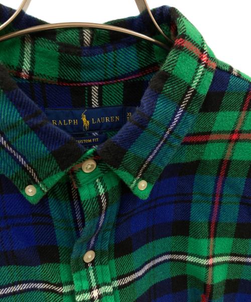 POLO RALPH LAUREN（ポロ・ラルフローレン）POLO RALPH LAUREN (ポロ・ラルフローレン) ネルシャツ グリーン サイズ:XLの古着・服飾アイテム