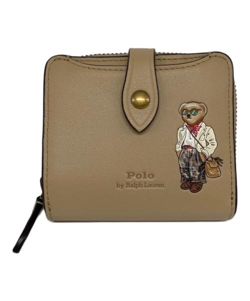 POLO RALPH LAUREN（ポロ・ラルフローレン）POLO RALPH LAUREN (ポロ・ラルフローレン) 2つ折り財布 ベージュの古着・服飾アイテム