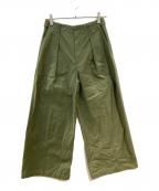 Spick and Spanスピック＆スパン）の古着「バックサテンカーゴワイドパンツ」｜カーキ