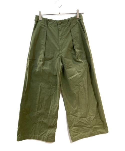 Spick and Span（スピック＆スパン）Spick and Span (スピック＆スパン) バックサテンカーゴワイドパンツ カーキ サイズ:36の古着・服飾アイテム