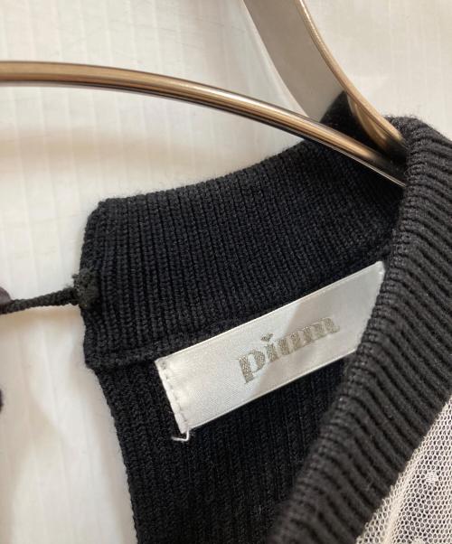 Pium（ピウム）Pium (ピウム) チュールフリルドーリーニットパフワンピ ブラック サイズ:FREE　の古着・服飾アイテム