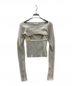 ANDMARYアンドマリー）の古着「Elf button knit tops レイヤードニット」｜ベージュ