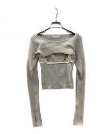 ANDMARY（アンドマリー）の古着「Elf button knit tops レイヤードニット」｜ベージュ