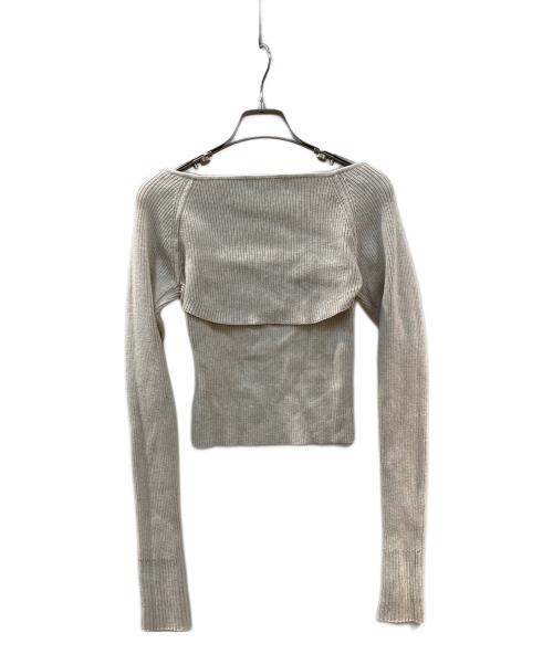 ANDMARY（アンドマリー）andmary (アンドマリー) Elf button knit tops レイヤードニット ベージュ サイズ:Fの古着・服飾アイテム