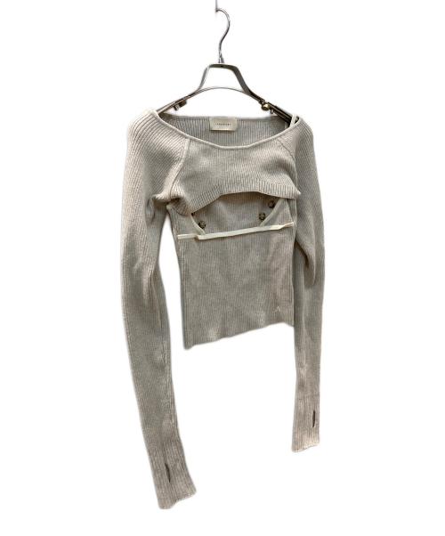 ANDMARY（アンドマリー）andmary (アンドマリー) Elf button knit tops レイヤードニット ベージュ サイズ:Fの古着・服飾アイテム