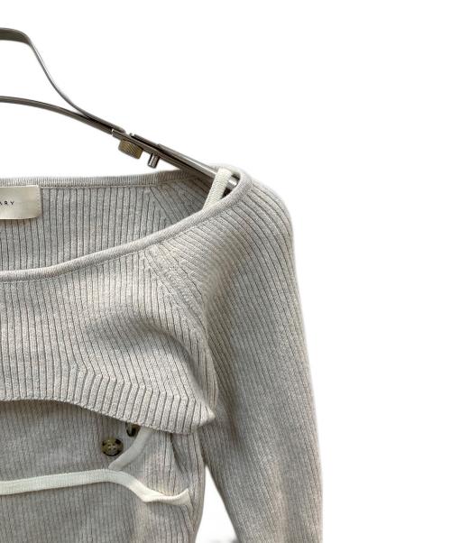 ANDMARY（アンドマリー）andmary (アンドマリー) Elf button knit tops レイヤードニット ベージュ サイズ:Fの古着・服飾アイテム