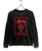 stussyステューシー）の古着「ロングスリーブTシャツ」｜ブラック