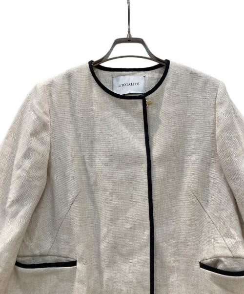 La TOTALITE（ラ ト―タリテ）La TOTALITE (ラ ト―タリテ) ブライトリネンパイピングコート ベージュ サイズ:ーの古着・服飾アイテム