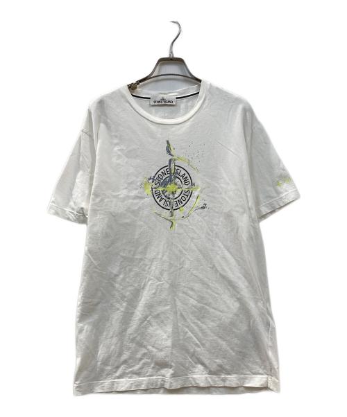STONE ISLAND（ストーンアイランド）STONE ISLAND (ストーンアイランド) Marble Print Tshirt ホワイト サイズ:Lの古着・服飾アイテム