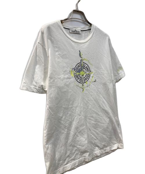 STONE ISLAND（ストーンアイランド）STONE ISLAND (ストーンアイランド) Marble Print Tshirt ホワイト サイズ:Lの古着・服飾アイテム