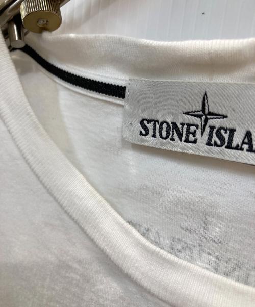 STONE ISLAND（ストーンアイランド）STONE ISLAND (ストーンアイランド) Marble Print Tshirt ホワイト サイズ:Lの古着・服飾アイテム