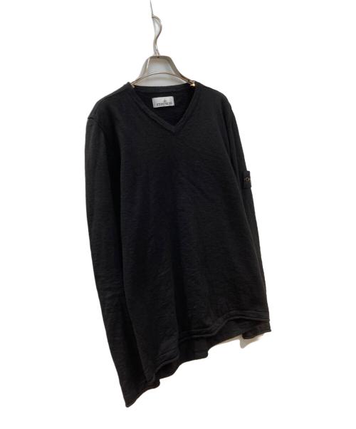 STONE ISLAND（ストーンアイランド）STONE ISLAND (ストーンアイランド) Vネックニット ブラック サイズ:Lの古着・服飾アイテム