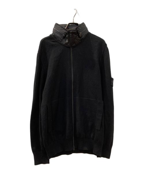 STONE ISLAND（ストーンアイランド）STONE ISLAND (ストーンアイランド) Cotton Knit Zip-Up Cardigan ブラック サイズ:Lの古着・服飾アイテム