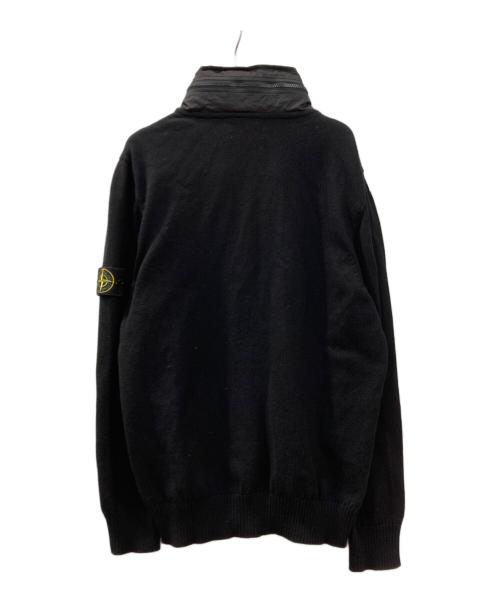 STONE ISLAND（ストーンアイランド）STONE ISLAND (ストーンアイランド) Cotton Knit Zip-Up Cardigan ブラック サイズ:Lの古着・服飾アイテム