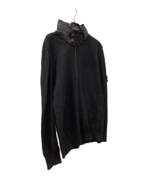 STONE ISLAND（ストーンアイランド）STONE ISLAND (ストーンアイランド) Cotton Knit Zip-Up Cardigan ブラック サイズ:Lの古着・服飾アイテム