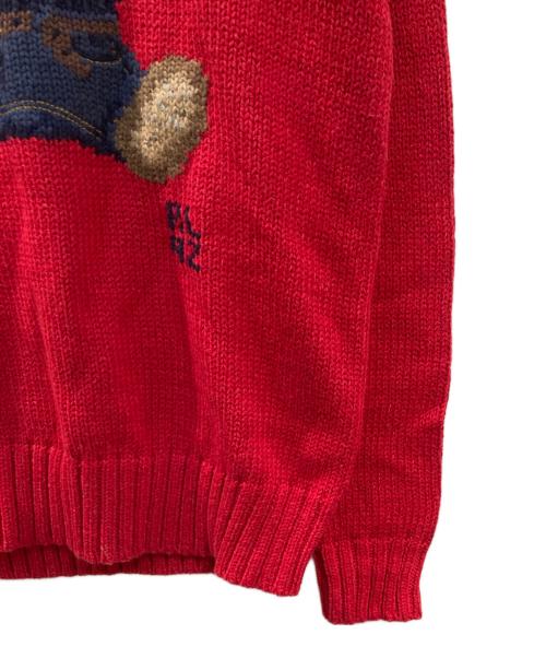 POLO RALPH LAUREN（ポロ・ラルフローレン）POLO RALPH LAUREN (ポロ・ラルフローレン) ポロベアコットンリネンニット レッド サイズ:Sの古着・服飾アイテム