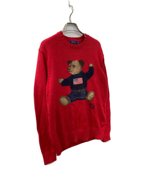 POLO RALPH LAUREN（ポロ・ラルフローレン）POLO RALPH LAUREN (ポロ・ラルフローレン) ポロベアコットンリネンニット レッド サイズ:Sの古着・服飾アイテム