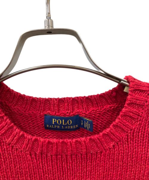 POLO RALPH LAUREN（ポロ・ラルフローレン）POLO RALPH LAUREN (ポロ・ラルフローレン) ポロベアコットンリネンニット レッド サイズ:Sの古着・服飾アイテム