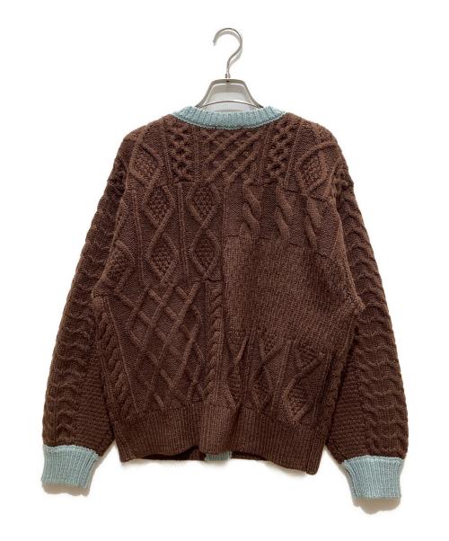 FREAK'S STORE（フリークスストア）FREAK'S STORE (フリークスストア) パッチワークニットカーディガン ブラウン サイズ:FREEの古着・服飾アイテム