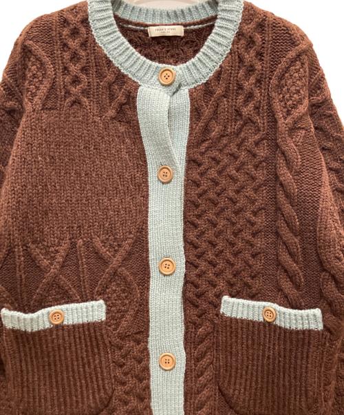 FREAK'S STORE（フリークスストア）FREAK'S STORE (フリークスストア) パッチワークニットカーディガン ブラウン サイズ:FREEの古着・服飾アイテム
