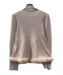 CELFORD（セルフォード）の古着「ファーヘムペプラムニットプルオーバー」｜ピンク