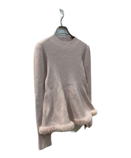 CELFORD（セルフォード）CELFORD (セルフォード) ファーヘムペプラムニットプルオーバー ピンク サイズ:38の古着・服飾アイテム