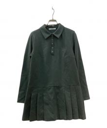 Snidel（スナイデル）の古着「衿つきプリーツカットミニワンピース」｜グリーン