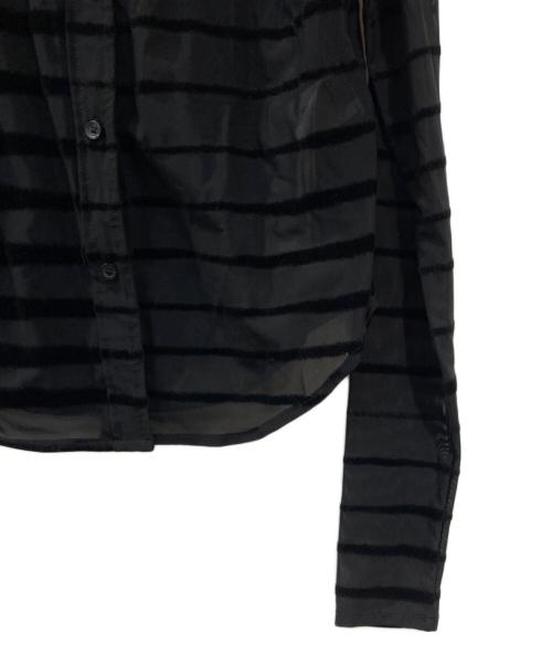 DIESEL（ディーゼル）DIESEL (ディーゼル) C-AMISS ベロアボーダーシャツ ブラック サイズ:Lの古着・服飾アイテム