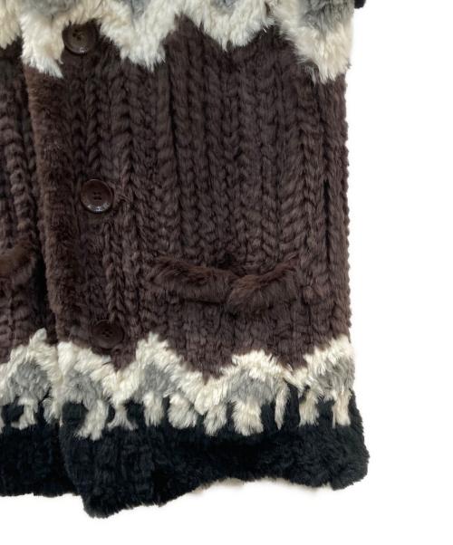 ISAMU KATAYAMA BACKLASH（イサムカタヤマ・バックラッシュ）ISAMU KATAYAMA BACKLASH (イサムカタヤマ・バックラッシュ) ラビットファーニット＋カンガルースエード ベスト ブラウン サイズ:2の古着・服飾アイテム