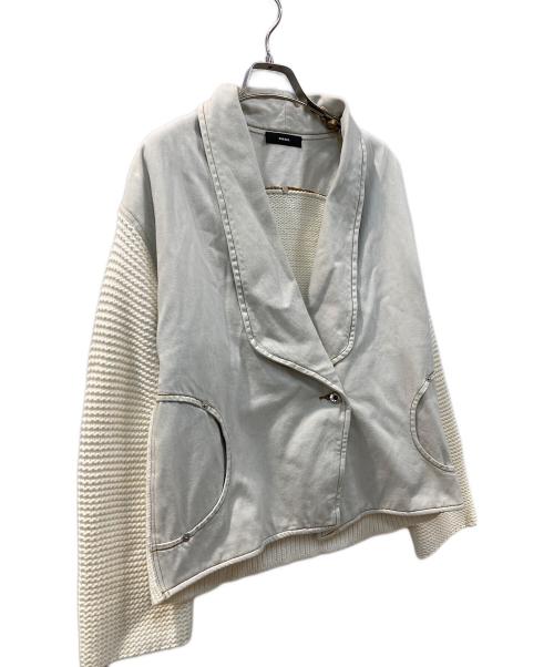DIESEL（ディーゼル）DIESEL (ディーゼル) ニットスリーブジャケット アイボリー サイズ:XSの古着・服飾アイテム