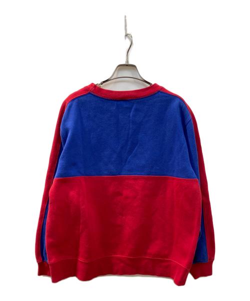 Disney STORE（ディズニーストア）Disney STORE (ディズニーストア) 刺繍ロゴクルーネックスウェット レッド×ブルー サイズ:Lの古着・服飾アイテム
