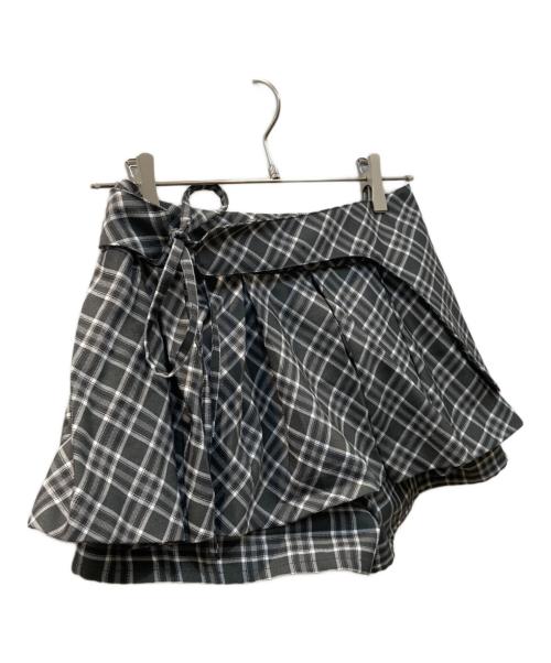 darich（ダーリッチ）Darich (ダーリッチ) チェックスカートライクショートパンツ グレー サイズ:Mの古着・服飾アイテム