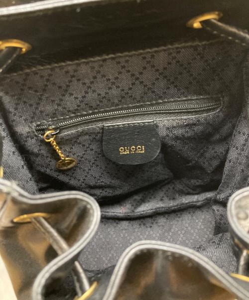 GUCCI（グッチ）GUCCI (グッチ) バンブーレザーリュック ブラックの古着・服飾アイテム