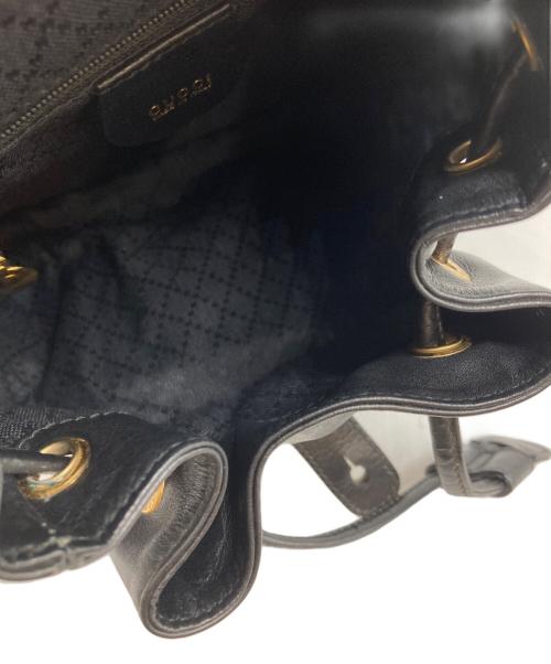 GUCCI（グッチ）GUCCI (グッチ) バンブーレザーリュック ブラックの古着・服飾アイテム
