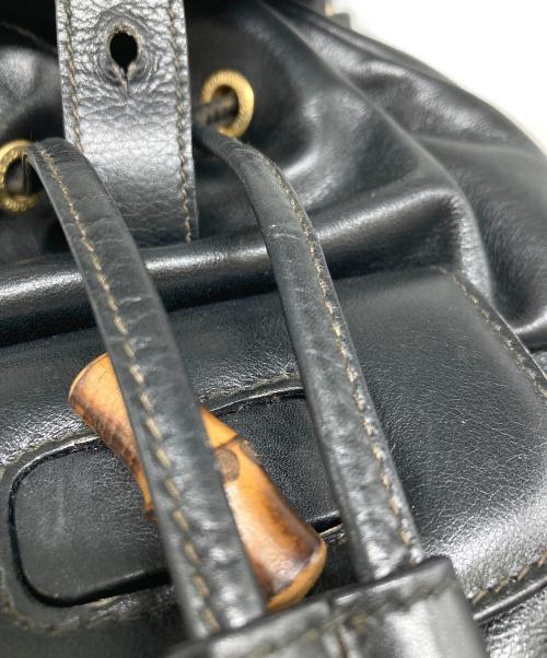 GUCCI（グッチ）GUCCI (グッチ) バンブーレザーリュック ブラックの古着・服飾アイテム