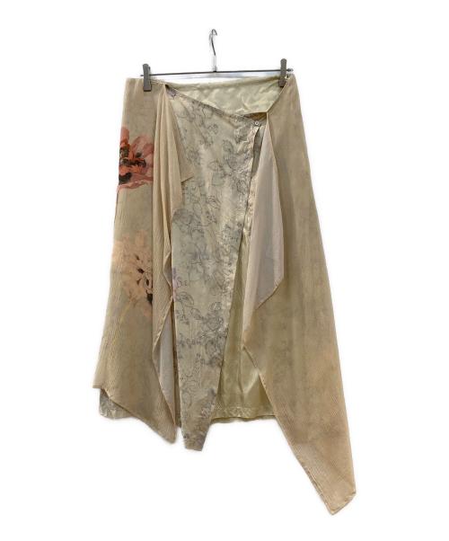 DRIES VAN NOTEN（ドリスヴァンノッテン）DRIES VAN NOTEN (ドリスヴァンノッテン) シルクラップスカート ベージュ サイズ:40の古着・服飾アイテム