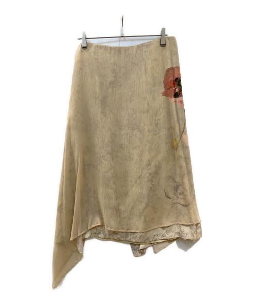 DRIES VAN NOTEN（ドリスヴァンノッテン）DRIES VAN NOTEN (ドリスヴァンノッテン) シルクラップスカート ベージュ サイズ:40の古着・服飾アイテム