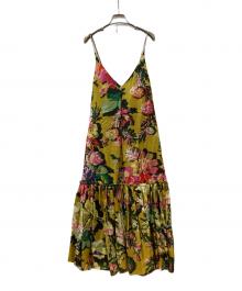 DRIES VAN NOTEN×Christian Lacroix（ドリスヴァンノッテン×クリスチャン ラクロワ）の古着「フラワーキャミワンピース」｜イエロー