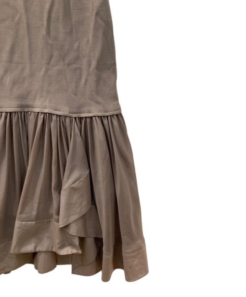 anuans（アニュアンス）anuans (アニュアンス) カスケードニットドッキングワンピース ベージュ サイズ:Sの古着・服飾アイテム