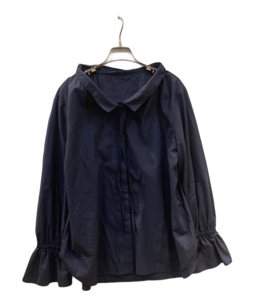 UNITED ARROWS（ユナイテッドアローズ）UNITED ARROWS (ユナイテッドアローズ) フリルカラー フレアスリーブ ブラウス ネイビー サイズ:-の古着・服飾アイテム