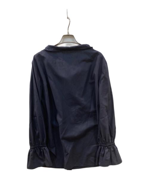 UNITED ARROWS（ユナイテッドアローズ）UNITED ARROWS (ユナイテッドアローズ) フリルカラー フレアスリーブ ブラウス ネイビー サイズ:-の古着・服飾アイテム