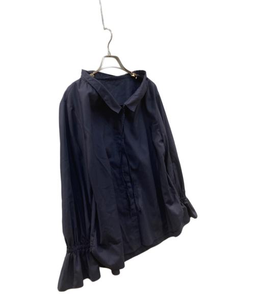 UNITED ARROWS（ユナイテッドアローズ）UNITED ARROWS (ユナイテッドアローズ) フリルカラー フレアスリーブ ブラウス ネイビー サイズ:-の古着・服飾アイテム