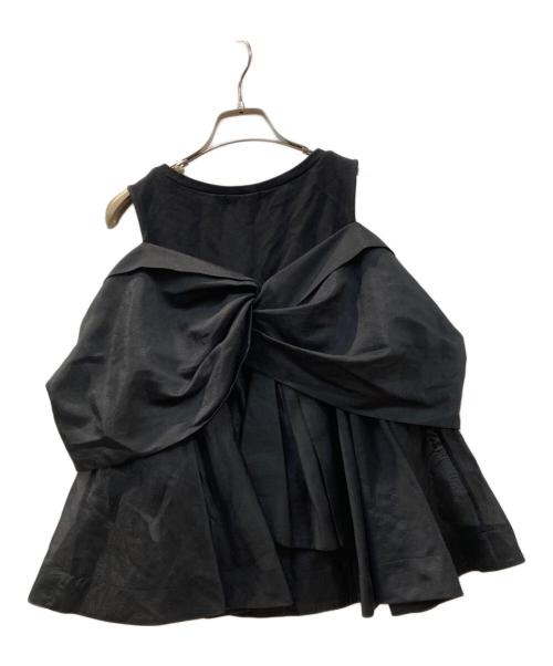 FRAY ID（フレイ アイディー）FRAY ID (フレイ アイディー) カットコンビペプラムトップス ブラック サイズ:Freeの古着・服飾アイテム