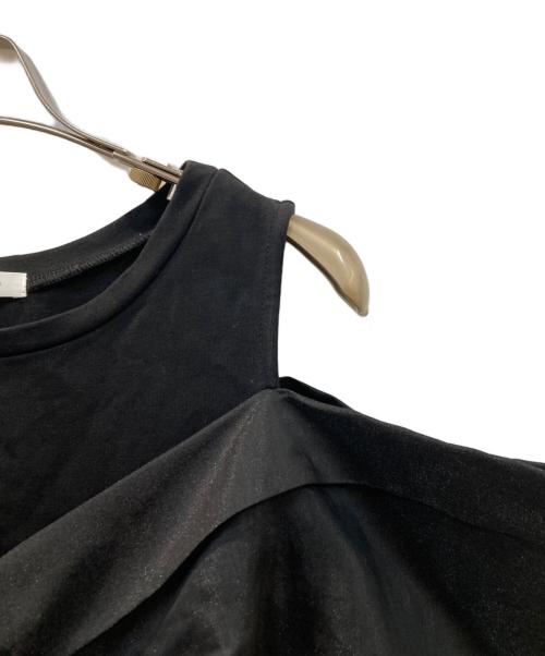 FRAY ID（フレイ アイディー）FRAY ID (フレイ アイディー) カットコンビペプラムトップス ブラック サイズ:Freeの古着・服飾アイテム