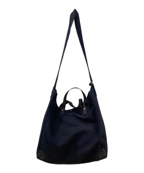 MOLTEMANI（モルテマニ）MOLTEMANI (モルテマニ) 14oz Okayama Heavy weight Sashiko Big Shoulder 刺し子織 ビッグショルダー バッグ ネイビー 未使用品の古着・服飾アイテム