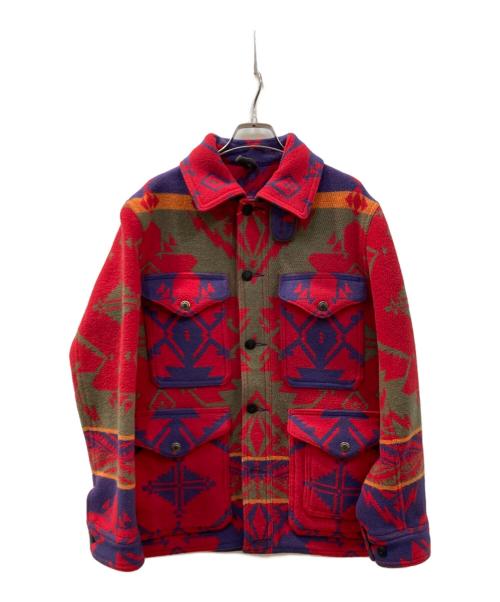 POLO RALPH LAUREN（ポロ・ラルフローレン）POLO RALPH LAUREN (ポロ・ラルフローレン) ネイティブ柄ウールコート レッド サイズ:Mの古着・服飾アイテム